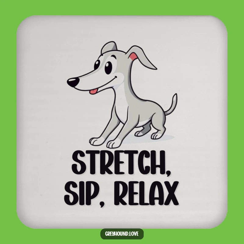 Funny Greyhound Coaster Set: Elegant Dog Protection for Tables