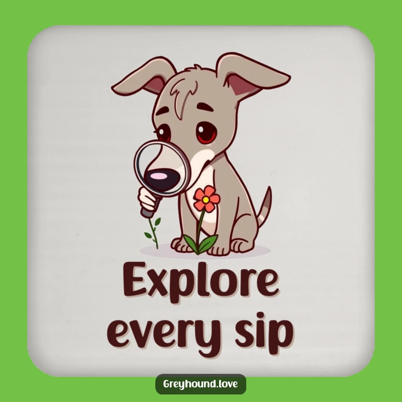 Funny Greyhound Inspector Coaster Set - Protect Surfaces with Curiosity
