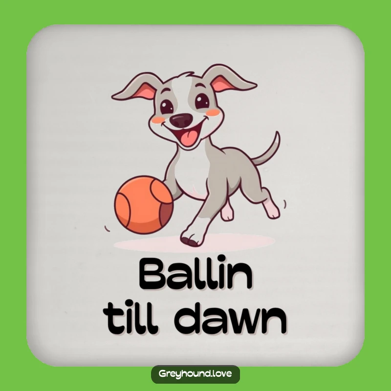 Funny Greyhound Playful Coasters: Happy Drink Holder Gift, Perfect for Fun Homes