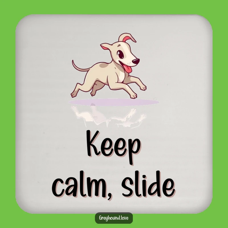 Funny Greyhound Sliding Coaster Set - Protect Surfaces with Playful Humor