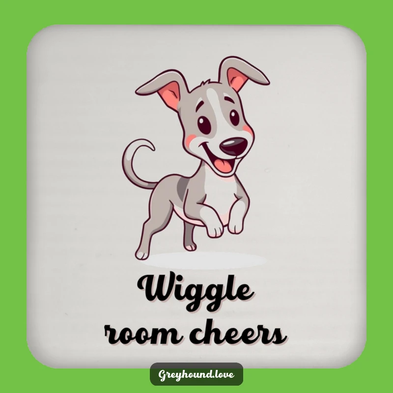Funny Greyhound Wiggle Coasters (Set of 4) - Energetic Protection, Gift!