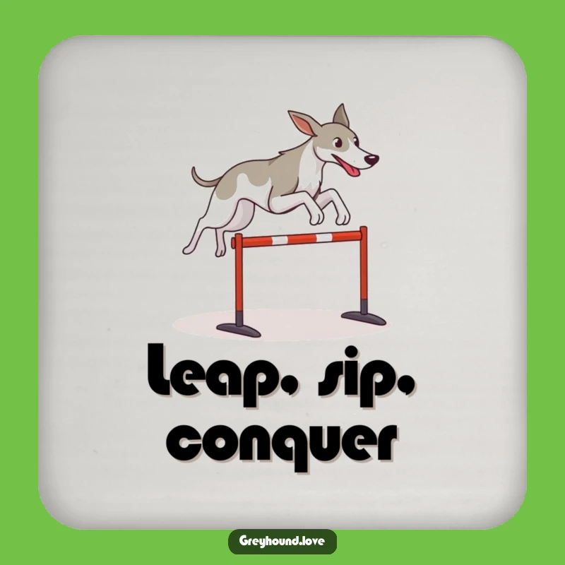 Funny Greyhound Coaster Set: Athletic Dog Protection for Tables