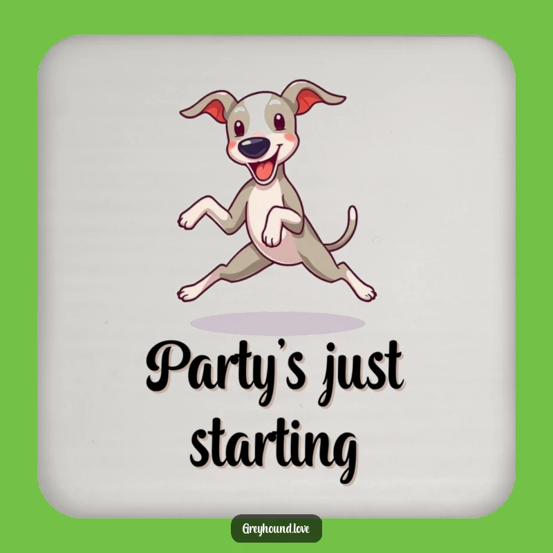 Funny Greyhound Coaster: Protect Surfaces with Hilarious Zoomie Dog Art