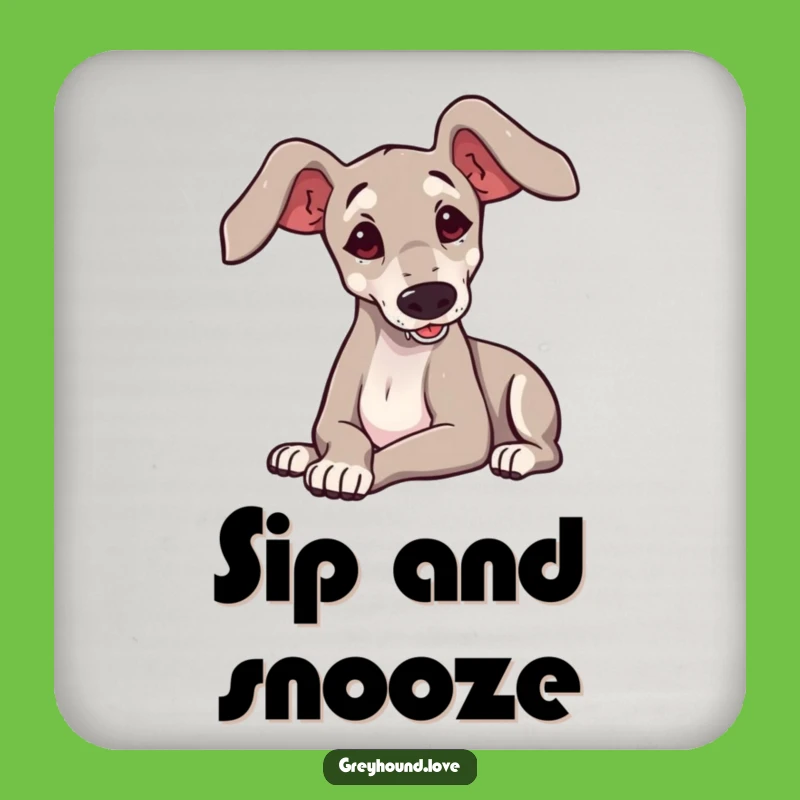 Funny Greyhound Flop Coasters - Protect Surfaces with Pup Playfulness