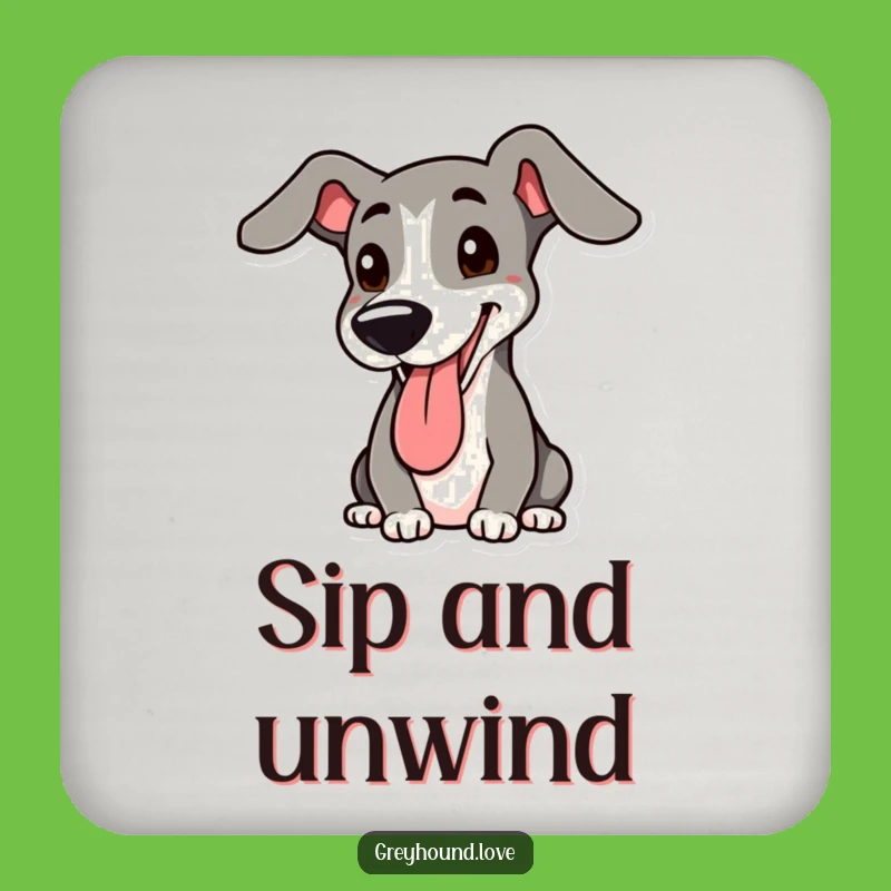 Funny Greyhound Coaster: Protect Surfaces with Hilarious Dog Lover Decor