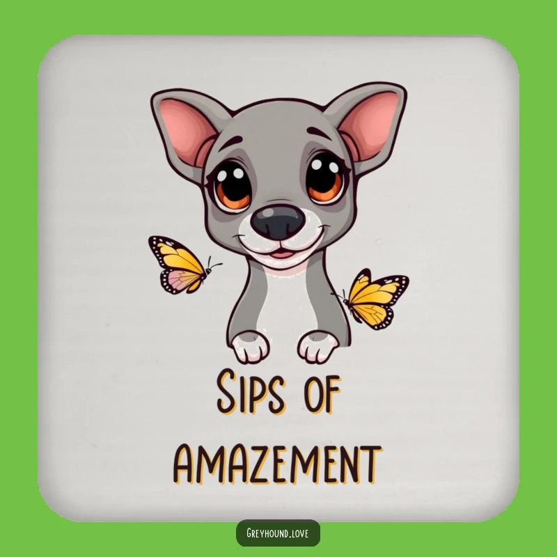 Funny Greyhound Coaster Set: Curious Dog Protection for Tables