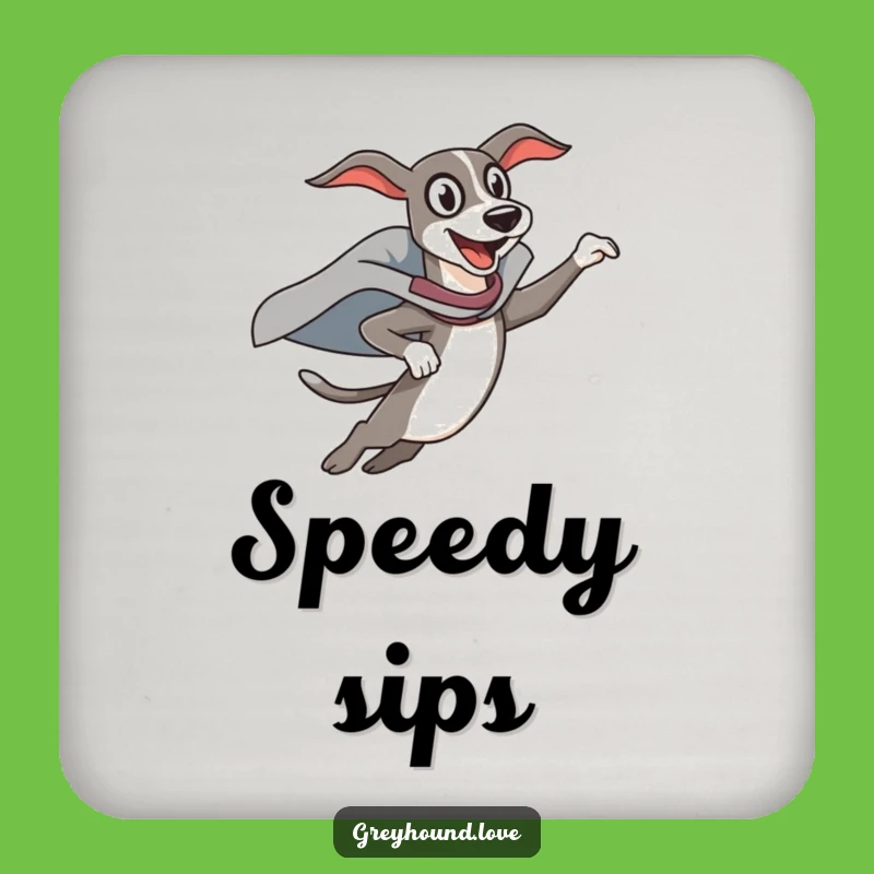 Funny Superhero Greyhound Coasters: Protect Surfaces with Heroism, A Fun Funny Gift!
