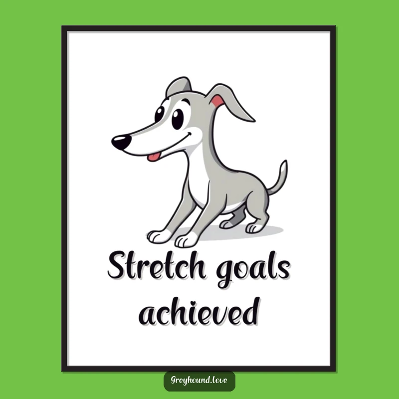 Funny Greyhound Art Print: Elegant Dog Poster for Sophisticated Decor