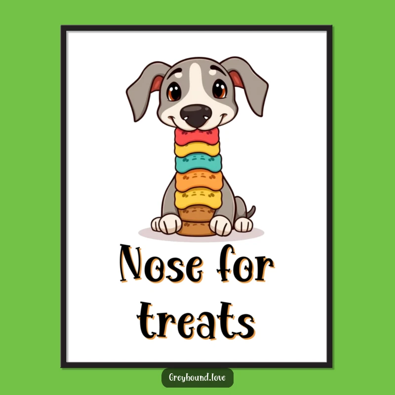 Funny Greyhound Biscuit Balance Poster - Talented & Hilarious Wall Art!