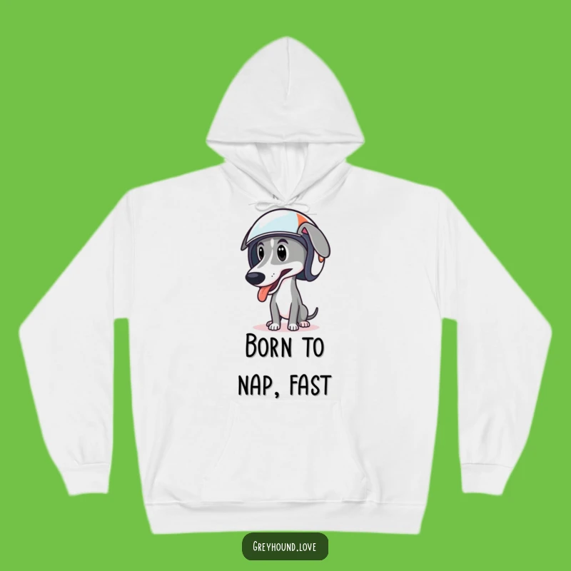 Cozy Funny Greyhound Racing Helmet Hoodie - Warm Dog Gift