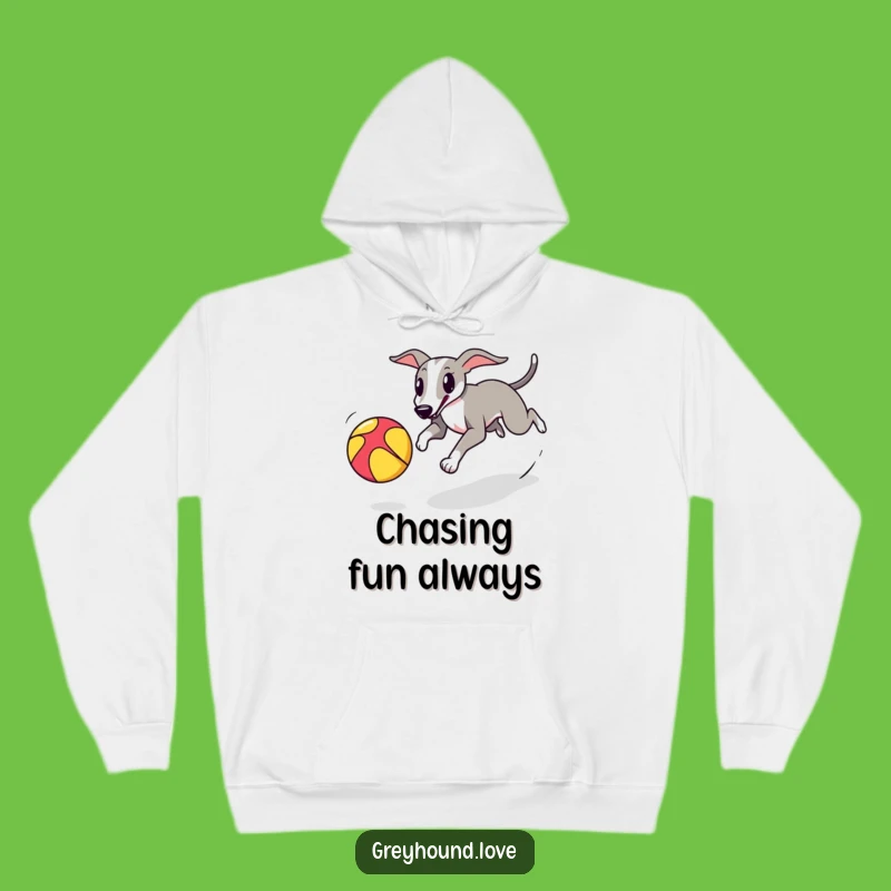 Cozy Greyhound Ball Chase Hoodie: Stay Warm While Celebrating Playful Sighthound Energy