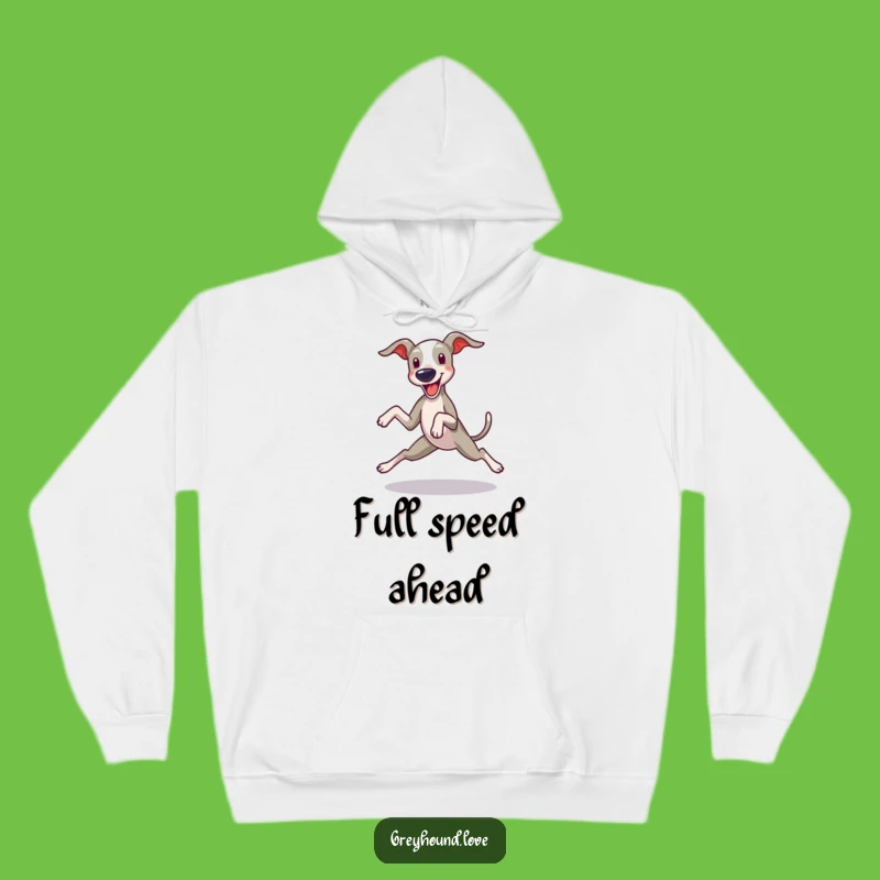 Funny Greyhound Hoodie: Cozy Sweatshirt Featuring Hilarious Zoomie Dog
