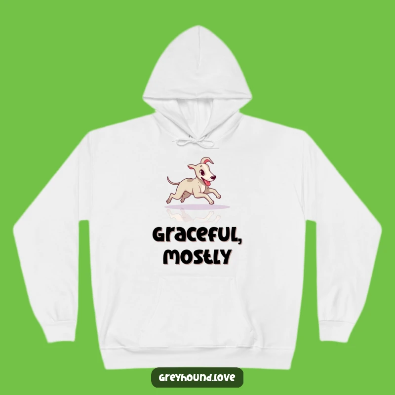 Funny Greyhound Floor Slide Hoodie - Cozy & Hilarious Gift for Dog Enthusiasts