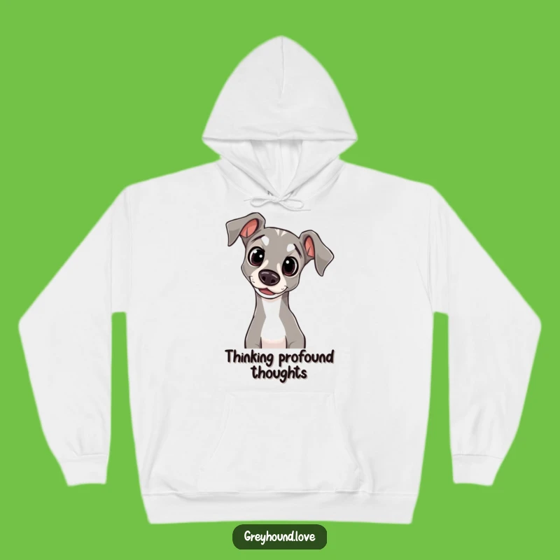 Funny Greyhound Hoodie: Cozy Comfort with a Curious Head-Tilting Friend