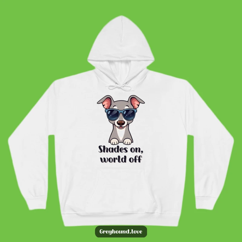 Funny Greyhound Sunglasses Hoodie - Cozy Up with Serious Cool Vibes