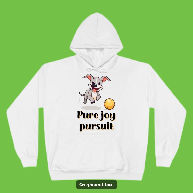 Funny Greyhound Ball Chase Hoodie - Cozy & Hilarious Comfort!