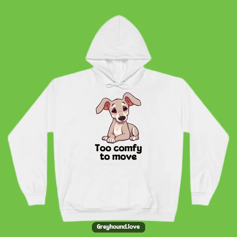 Funny Greyhound Flop Hoodie - Cozy Comfort for Long Dog Lovers