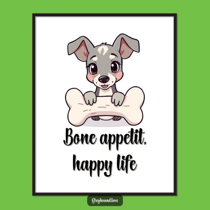 Free Printable Wall Art: Greyhound & Bone - Quirky Downloadable Decor!
