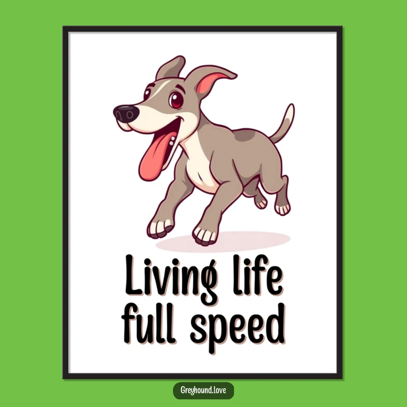 Energetic Printable Wall Art: Excited Greyhound Free Downloadable Dog Decor