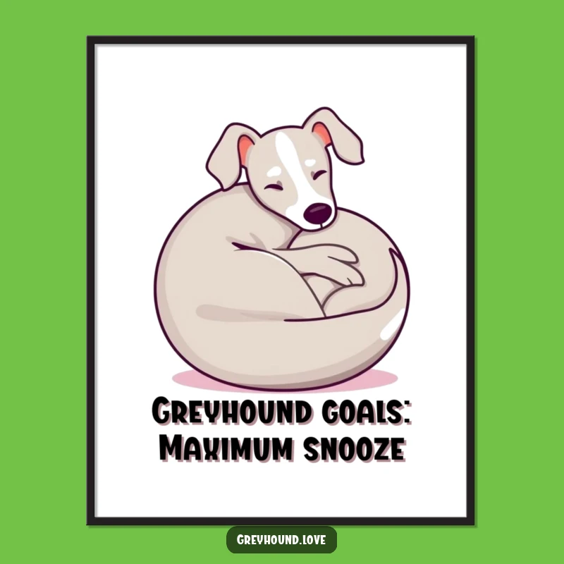 Free Printable Greyhound Wall Art: Funny Relaxed Dog Decor Downloadable Gift