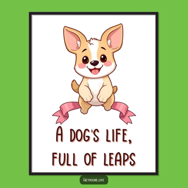 Free Printable Wall Art: Funny Dog Ears Leaping, Whimsical 'Print at Home' Decor