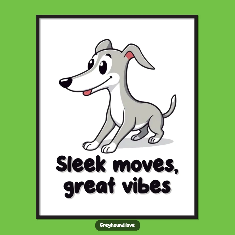 Free Printable Wall Art: Stretching Greyhound - Hilarious Downloadable Decor Gift