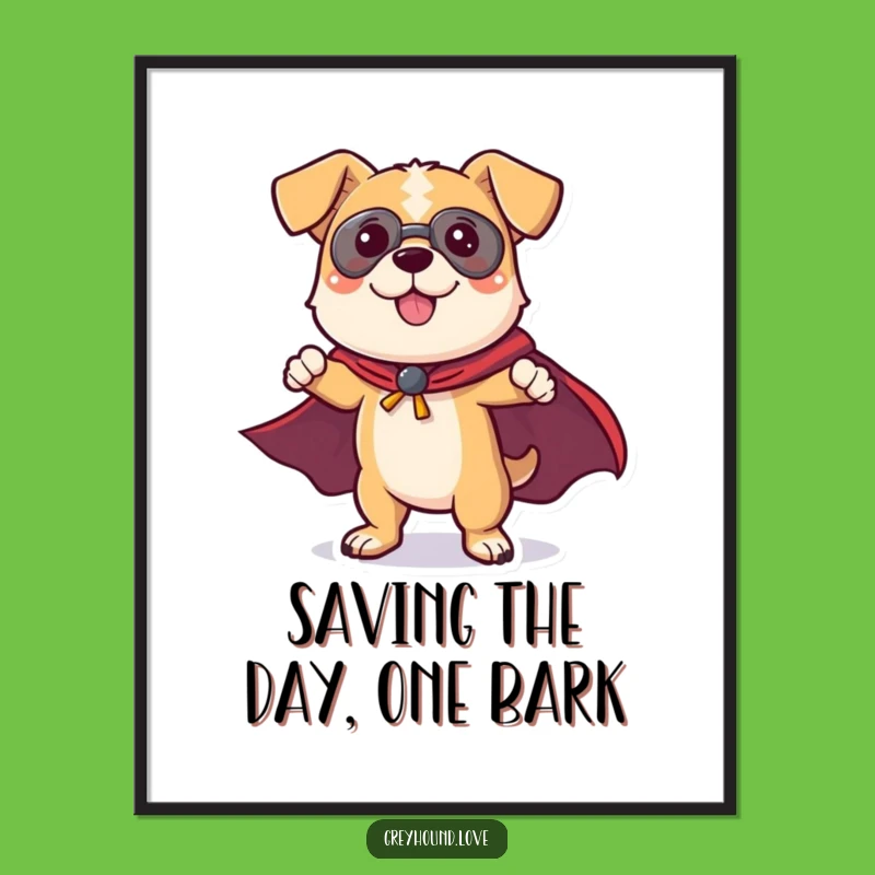Free Printable Wall Art: Superhero Dog Cape, Dynamic 'Print at Home' Decor