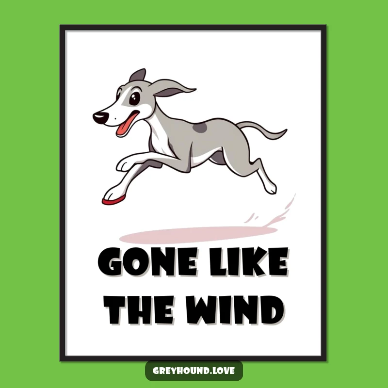 Funny Free Printable Greyhound Art: Determined Racer Downloadable Wall Art for Dog Lovers