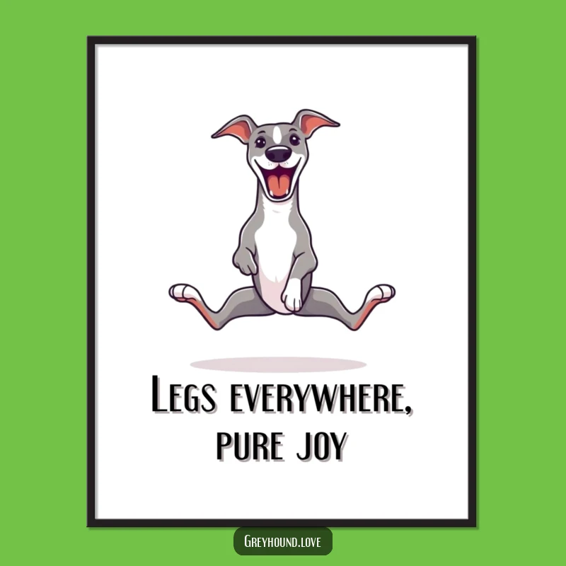 Free Printable Greyhound Zoomie Wall Art - Hilarious Dog Downloadable Art