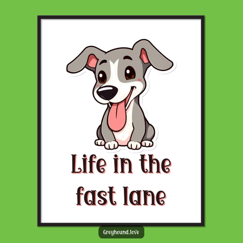 Free Printable Greyhound Wall Art: Funny Dog Portrait, Downloadable Art for Home Decor