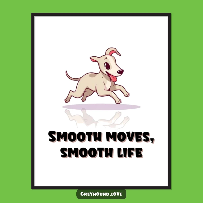 Funny Free Printable Wall Art: Greyhound Floor Slide - Quirky Downloadable Decor