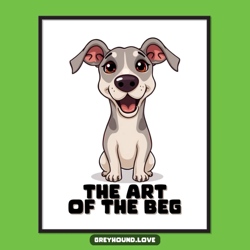 Free Printable Greyhound Begging Wall Art - Cute Dog Downloadable Art