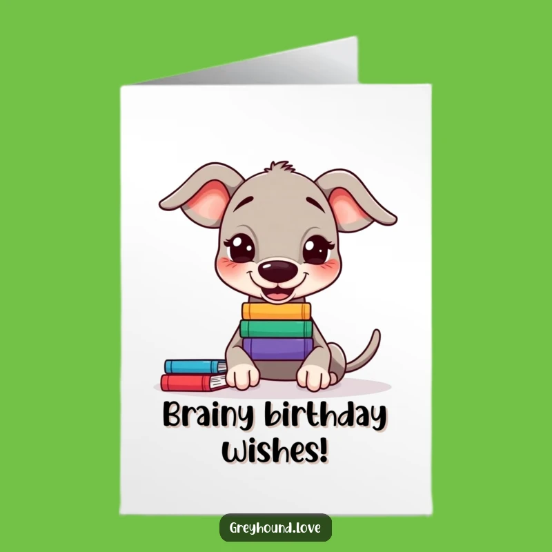 Free Printable Birthday Card: Smart Greyhound Book Balance - Downloadable Gift
