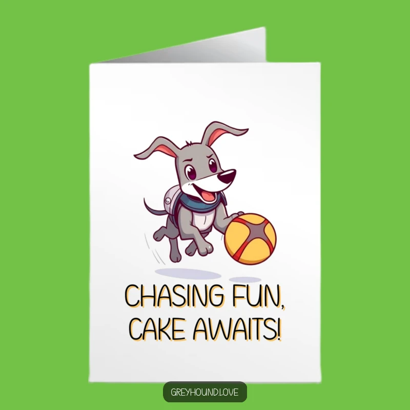 Free Printable Birthday Card: Armored Greyhound Ball Chase Fun