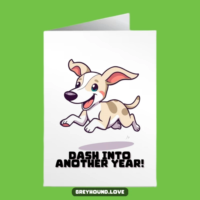 Free Printable Birthday Card: Happy Greyhound Dash - Joyful Celebration Download