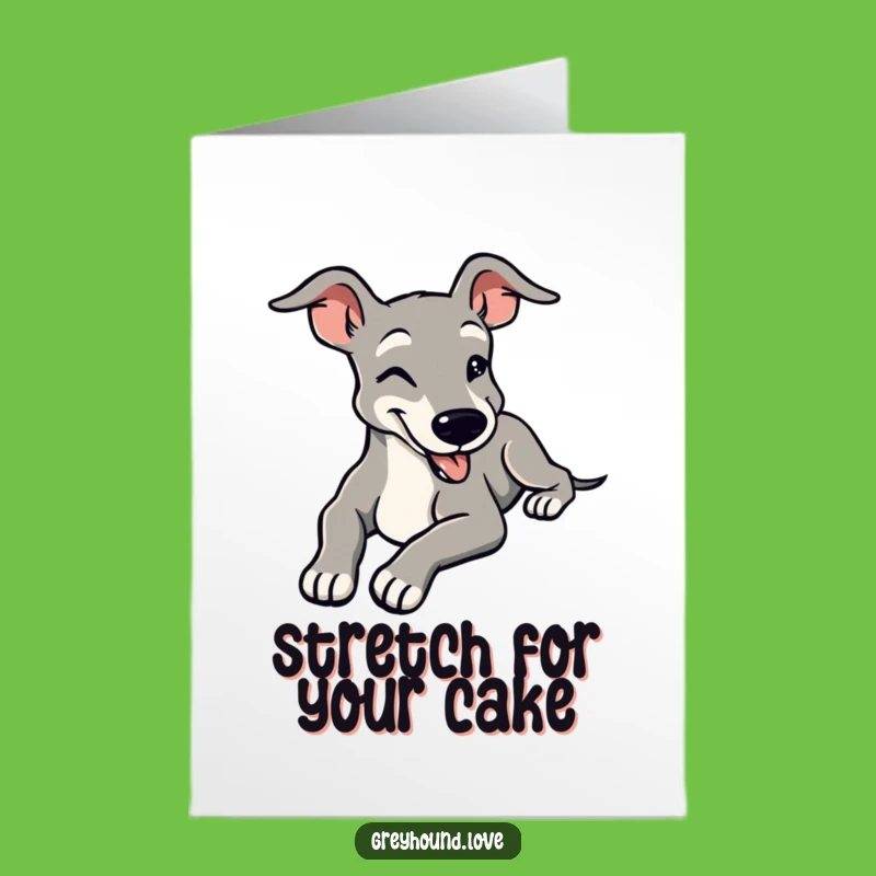 Free Printable Birthday Card: Relaxed Greyhound Contented Smile Funny Gift