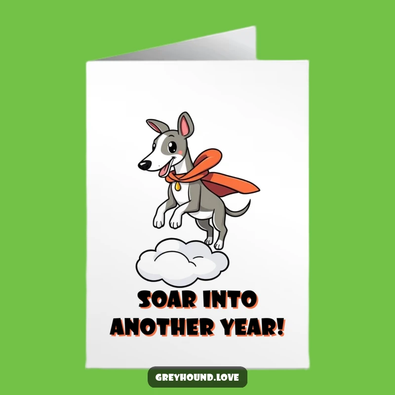 Free Printable Superhero Greyhound Birthday Card - Funny Downloadable Hero Gift