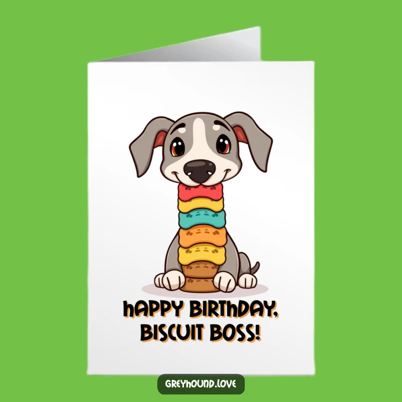 Free Printable Balancing Greyhound Birthday Card: Funny Treat Downloadable Gift