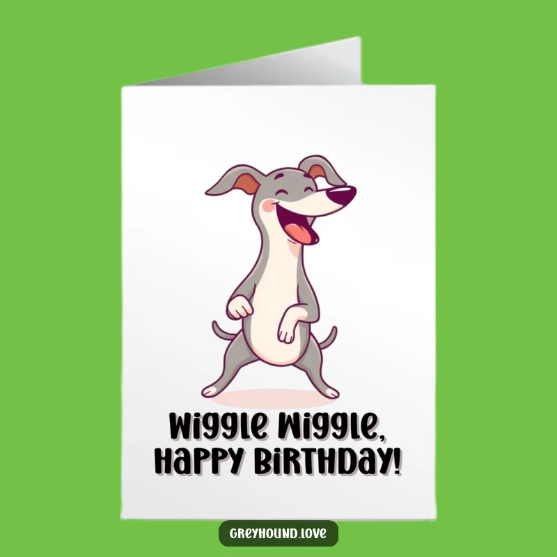 Free Printable Wiggle Butt Greyhound Birthday Card - Joyful Downloadable Gift