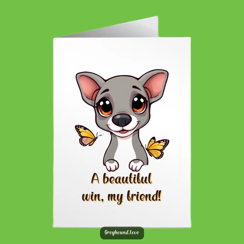 Free Printable Congrats Card: Curious Greyhound - Humorous Downloadable Gift