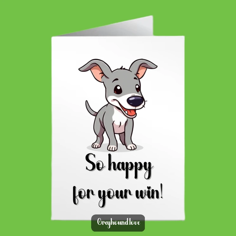 Free Printable Congrats Card: Enthusiastic Greyhound Wag, Perfect DIY Downloadable Celebration!