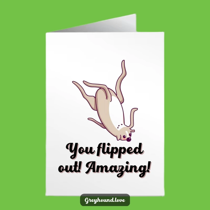 Free Printable Congratulations Card: Acrobatic Greyhound - Joyful Downloadable Gift!