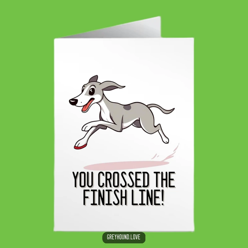 Free Printable Greyhound Win Card: Funny Congratulatory Downloadable Gift for Victors