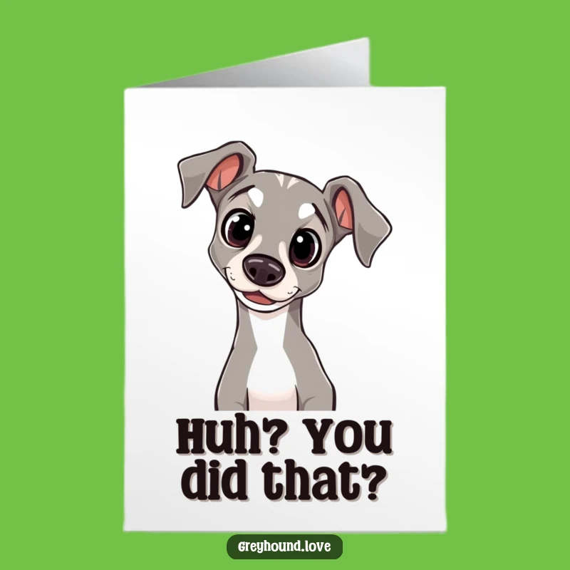 Free Printable Congrats Card: Curious Greyhound Head Tilt, Sweet DIY Downloadable Message!