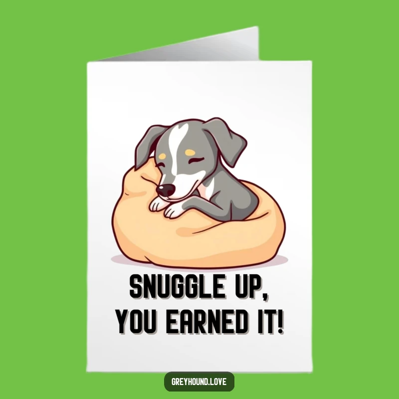 Free Printable Congrats Card: Cozy Greyhound Relaxation Downloadable Gift