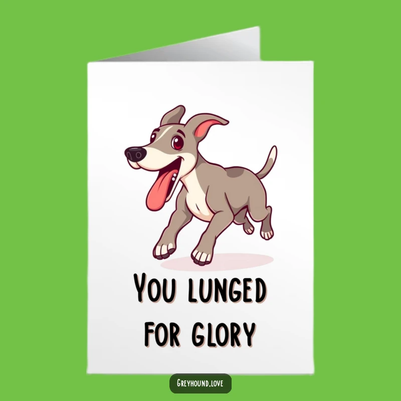 Congrats Printable Card: Excited Greyhound Free Downloadable Funky Gift