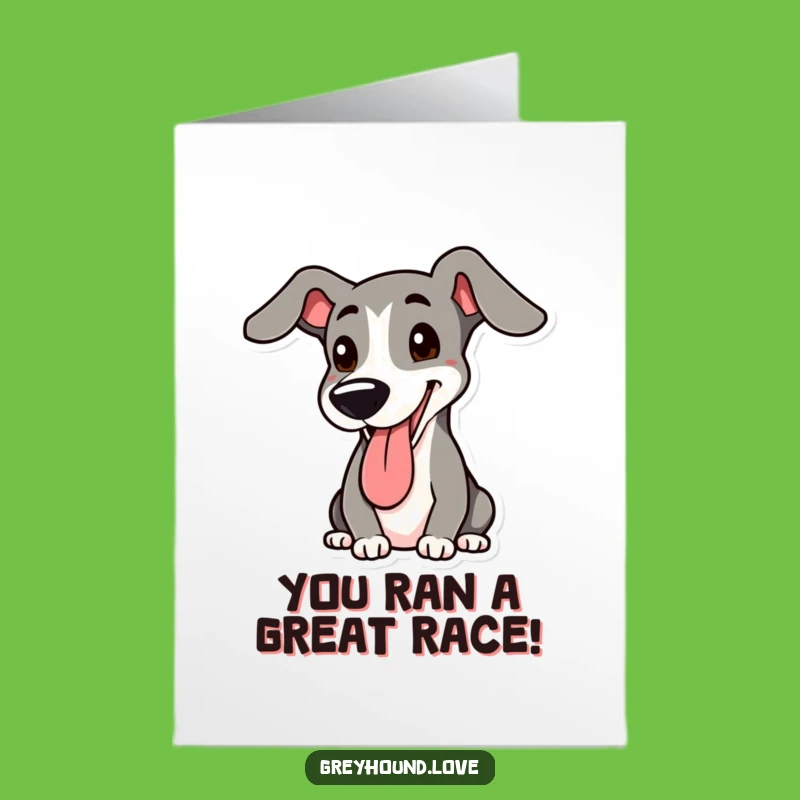 Free Printable Greyhound Congrats Card: Funny Dog Achievement, Downloadable Gift for Pet Owners