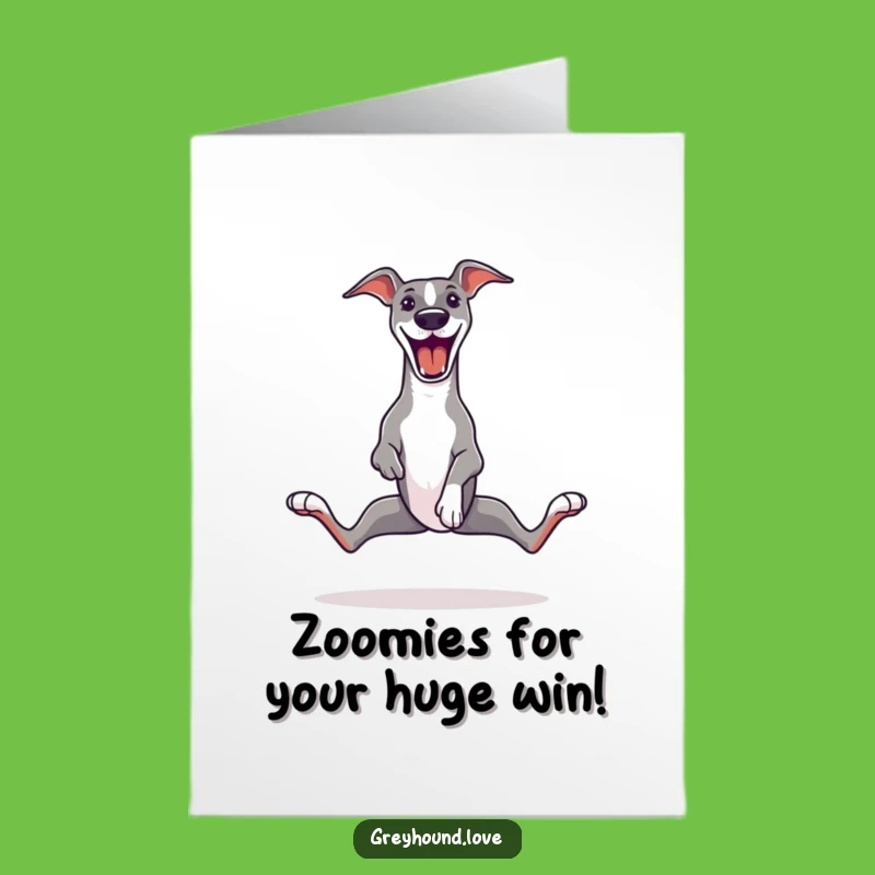 Free Printable Greyhound Zoomie Congratulations Card - Joyful Downloadable for Any Occasion