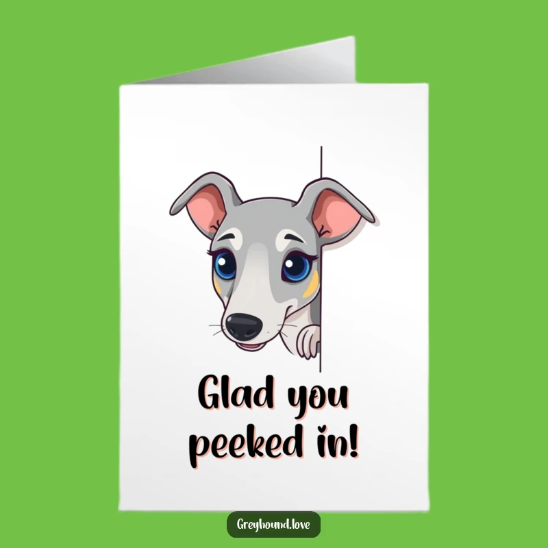 Free Printable Greyhound Thank You Card: Curious Peek Funny