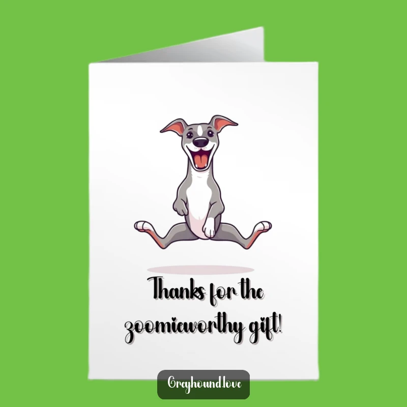 Free Printable Greyhound Zoomie Thank You Card - Express Gratitude Downloadable